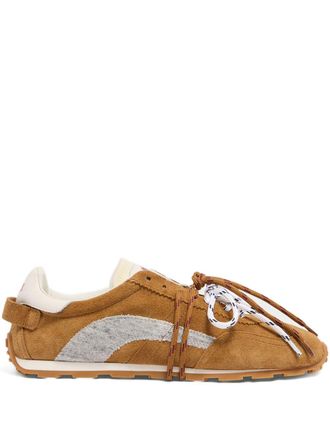 Dsquared2 Brown Appliqu&eacute; Maple Leaf Lace-Up Sneakers