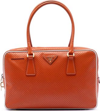 Prada Pre-owned Prada Perforated Vitello Drive Leather Bauletto Top Handle Bag Ladies 8I7EKPF8MAP3S5VY