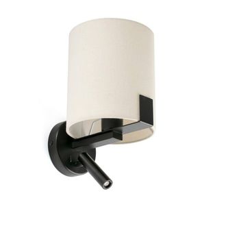 Netlighting Nila Reading Light Matt Black With Off-White Shade