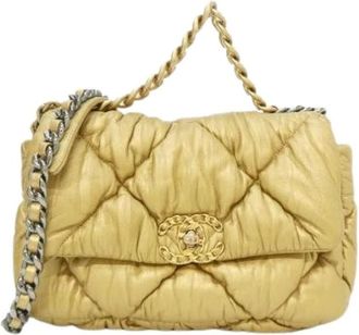 Chanel Pre-owned Borsa a Spalla in Pelle Metallizzata 19 - - Pre-owned - Donna - Giallo - ONE SIZE