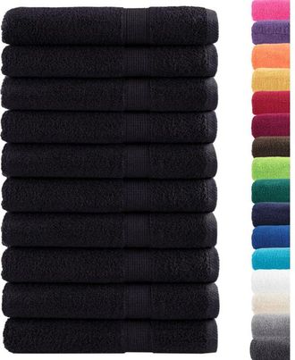 vidaXL Toallas premium solund 10 unidades negro 100x200 cm 600 gsm Vidaxl