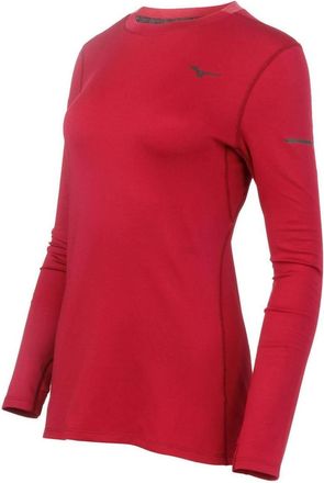 Mizuno Womens Breath Thermo Long Sleeve Top In Red Plum
