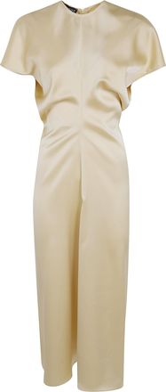 DRHOPE Bias Cut Crew Neck Dress