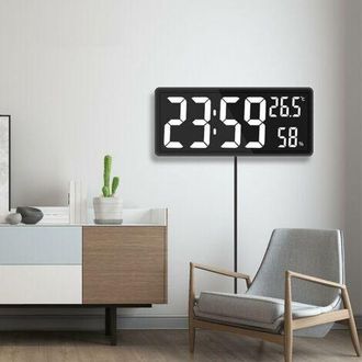 OEM Reloj De Pared Digital - Gran Pantalla Digital Blanca - Dise&ntilde;o Moderno Para Interiores De Oficina - Modo Nocturno Ajustable