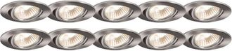 QAZQA Set of 10 Recessed Spotlights Tiltable Aluminium - Cisco