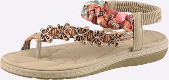 Andrea Conti Zehentrenner ANDREA CONTI, Damen, Gr. 36, beige, bunt, Textil, Schuhe Zehentrenner