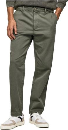 Pepe Jeans London Comfortabele Straight Leg Jeans - Heren - Regular Fit Jeans - Groen - W34 L32 - Katoen - Jeans