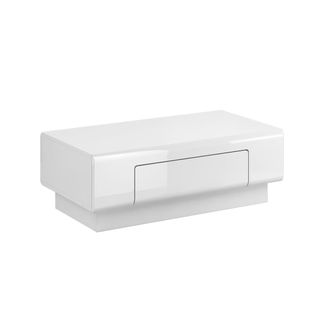 Petits Meubles Mesa de centro 1 caj&oacute;n tableros de aglomerado laminados blanco