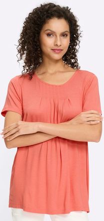 Heine T-Shirt HEINE Shirt, Damen, Gr. 34, koralle, 95% Viskose, 5% Elasthan, unifarben, Rundhals, Shirts T-Shirt