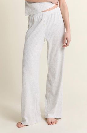 Etam Katell Pointelle Cotton Pajama Pants in Grey at Nordstrom, Size X-Large