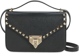 Valentino Garavani Small Rockstud Leather Shoulder Bag in Black at Nordstrom