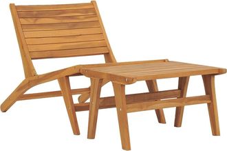 vidaXL Silla De Jard&iacute;n Con Reposapi&eacute;s De Madera Maciza De Teca Vidaxl
