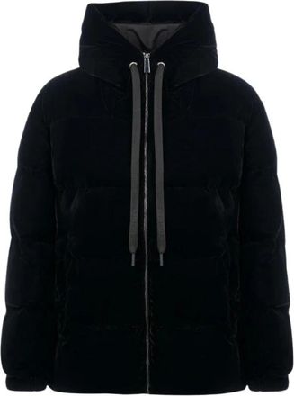 MC2 Saint Barth Velvet Geneva Stijlvolle Modieuze Kleding - Dames - Winterjassen - Zwart - S - Jassen