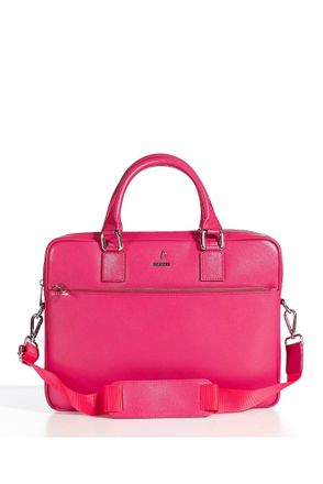 D'Arienzo Borsa Ventiquattrore in pelle di vitello fuxia saffiano tasca zip DArienzo, Seleziona Taglia Unica, Colore Fuxia