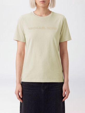 Michael Kors T-shirt girocollo in cotone con stampa logo a contrasto
