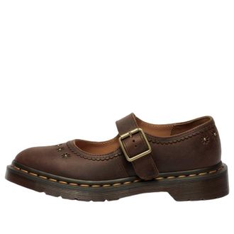Dr. Martens (WMNS) Dr. Martens Mary Jane Flower Shoes Dark Brown 42391200