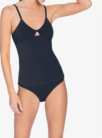Robin Piccone Ava Cutout Tankini Top In Navy