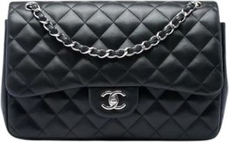 Chanel Pre-owned Double Flap Shoulder Bag - Dames - Vintage Schoudertas - Zwart - ONE Size - Leer - Vintage