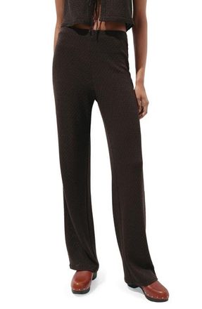 Mango Nati Textured Straight Leg Pants in Brown at Nordstrom, Size Xx-Small