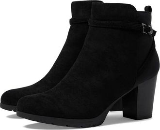 Anne Klein Riah Boots Womens Black Suede Round Toe Block Heel Bootie RHS8221