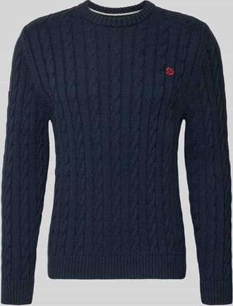 Superdry Slim Fit Pullover in Strick-Optik in Marine, Gr&ouml;&szlig;e XXXL