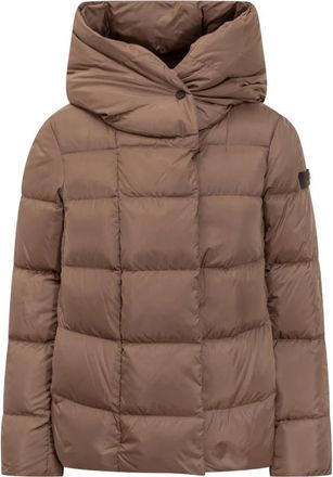 Peuterey Tucano Down Jacket - Dames - Gewatteerde jassen - Bruin - XS - Leer - Jassen