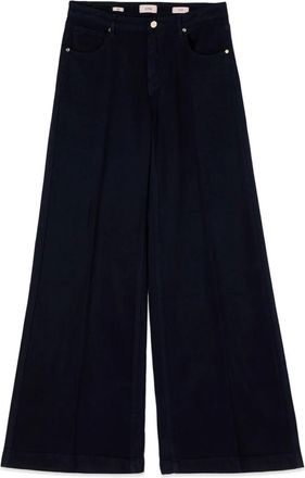 Oltre Palazzo Broeken - Dames - Wijde Broeken - Blauw - S - Katoen - Broeken