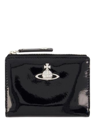 Vivienne Westwood Slim Flap Glossy Leather Card Holder