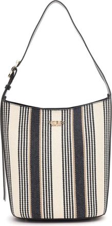 Guess Nicolette Lrg Bucket Navy Multi Tas - Dames - Shoppers - Veelkleurig - ONE Size - Katoen - Tassen