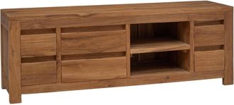 vidaXL Mueble De Tv 110 X 30 X 40 Cm Natural Madera De Teca Maciza Vidaxl