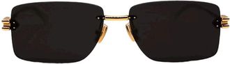 Bottega Veneta Rechthoekige zonnebril - Heren - Zonnebrillen - Geel - 58 MM - Accessoires