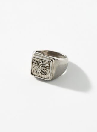 Mon Art Mens Eagle square signet ring