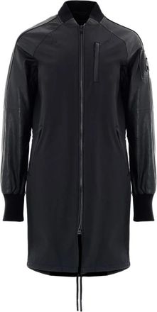 Moose Knuckles Technische stof en leren parka - Dames - Jas met riem - Zwart - S - Leer - Jassen