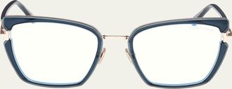 Tom Ford Butterfly Metal Blue Block Glasses