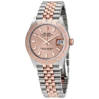 Rolex DateJust 31 Rose Dial Automatic Ladies Stainless Steel 18kt Everose Gold Jubliee Watch 278341PSJ