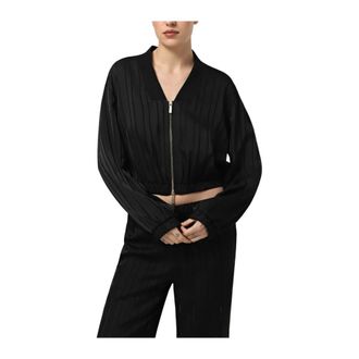 Emporio Armani Zip-throughs, female, Black, Size: L Blusa