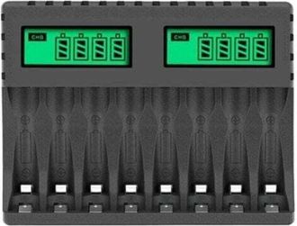 OEM Cargador De Bater&iacute;as Con Pantalla Lcd, Cargador Inteligente De 8 Ranuras Para Bater&iacute;as Recargables Aa/aaa Nicd Nimh, Cargador Aa Aaa