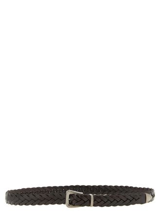 Brunello Cucinelli Brown Woven Buckle Belt