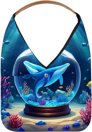 Generic Whale Crystal Ball Reusable Lightweight Grocery Bags - Foldable Into Compact Pouch, Washable & Sturdy, Multipurpose for Shopping and Travel