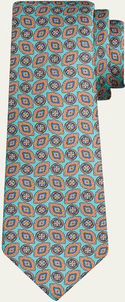 Kiton Mens Medallion Silk 7-Fold Tie