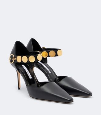 Manolo Blahnik Morgana studded leather pumps