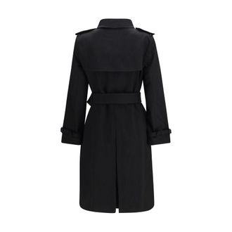 Burberry Womens Black Cotton Coat Clothing