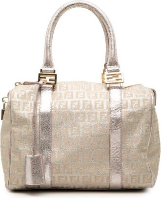 Fendi Pre-owned Fendi Small Zucchino Metallic Canvas Forever Bauletto Boston Bag Ladies D9QMXBEL6INLI886