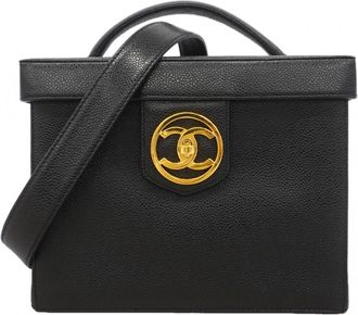 Chanel Black Grained Calfskin Vanity Bag (Pre-Owned)