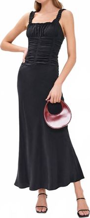 Staud Nic Silk Maxi Dress In Black