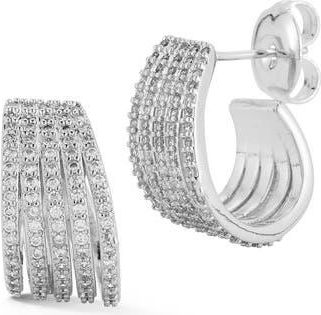 Glaze Jewelry Cubic Zirconia Caged Hoop Earrings in Silver at Nordstrom Rack