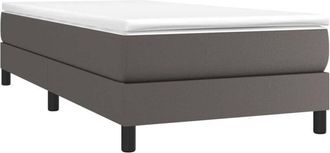 vidaXL Estructura De Cama Sin Colch&oacute;n Cuero Sint&eacute;tico Gris 90x190 Cm Vidaxl