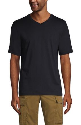 Lands End Super-T Short Sleeve V-Neck T-Shirt in Black at Nordstrom, Size Xx-Large