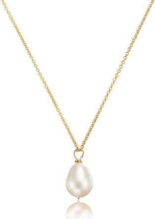 Lily & Roo Gold Large Single Pearl Necklace