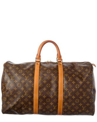 Louis Vuitton Brown Monogram Coated Canvas Keepall 50 (Authentic Pre-Loved)